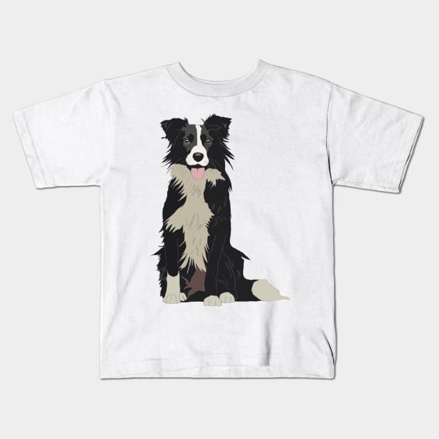 Border collie dog Kids T-Shirt by Leamini20